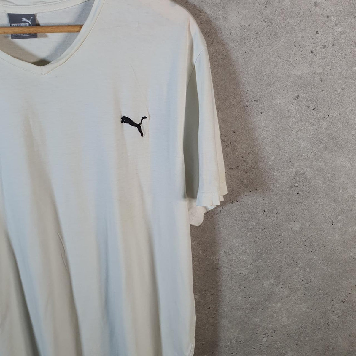 Vintage Puma Spellout T Shirt Mens 2XL White Sports Logo Athletic