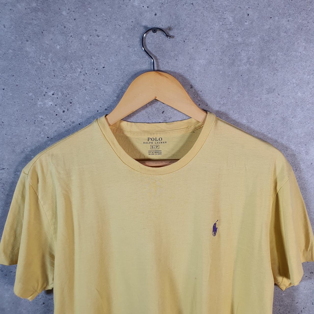 Vintage Ralph Lauren Polo Sport T Shirt Men’s Small Yellow Classic Fit Embroidered Pony C8718