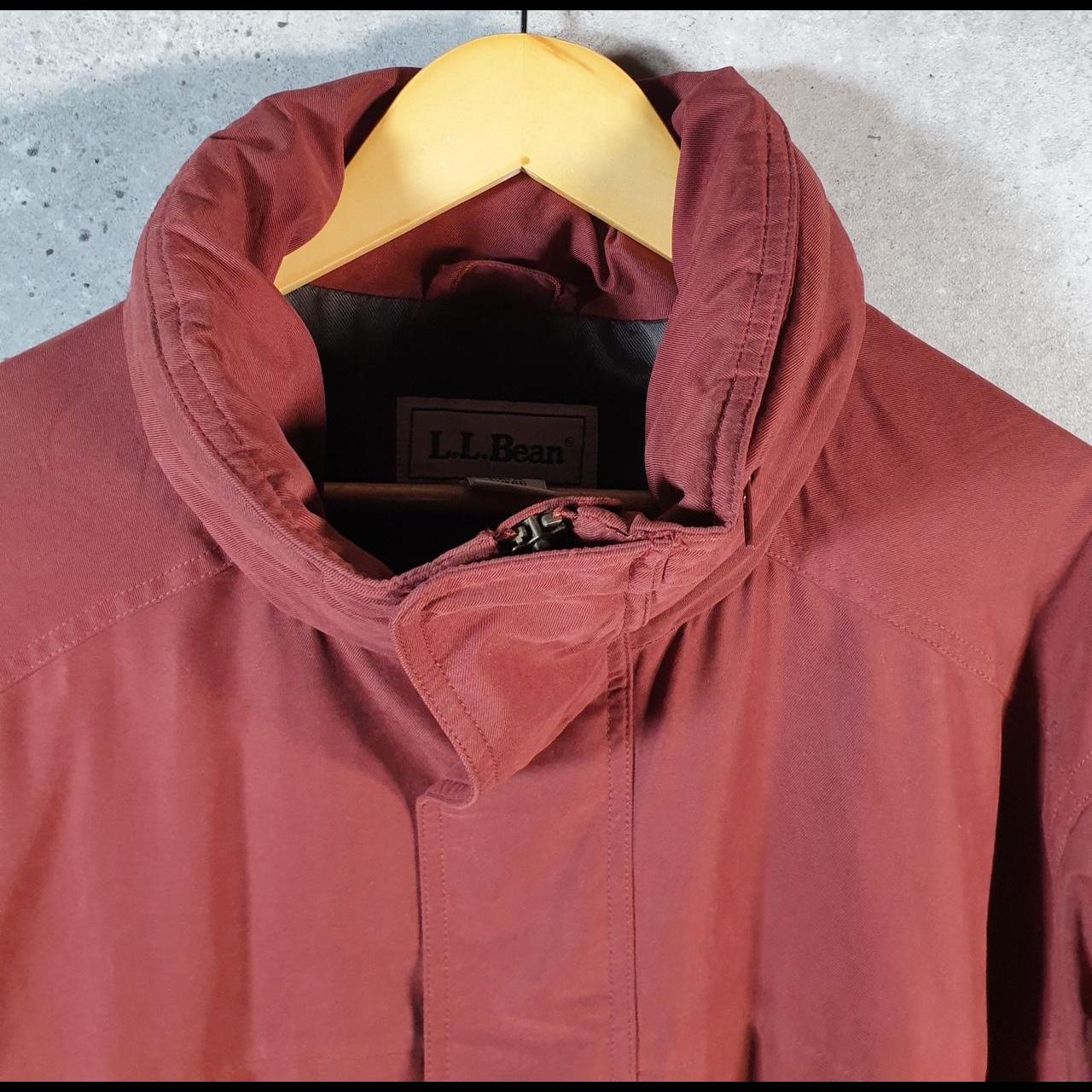 Vintage L.L. Bean GoreTex Outdoors Nylon Jacket Mens XL Tall Red Full Zip Waterproof