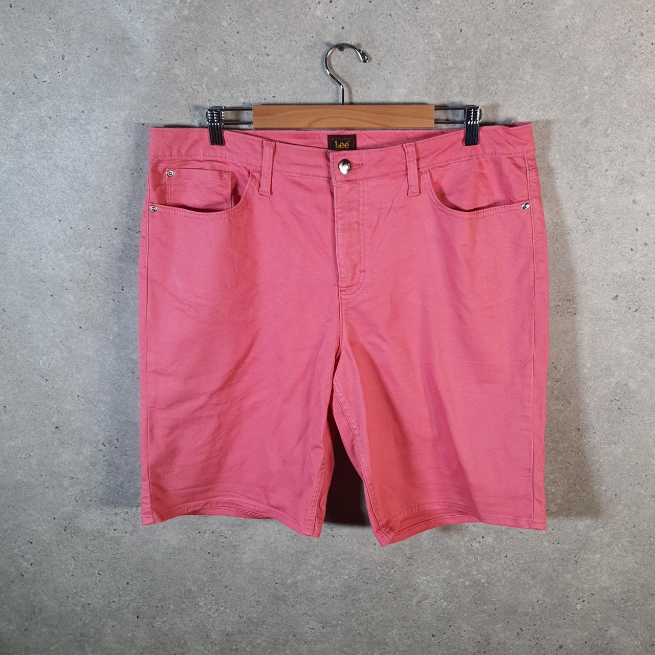 Vintage Lee Baggy Shorts Jorts Cargo Womens W38 Pink Relaxed Cargo