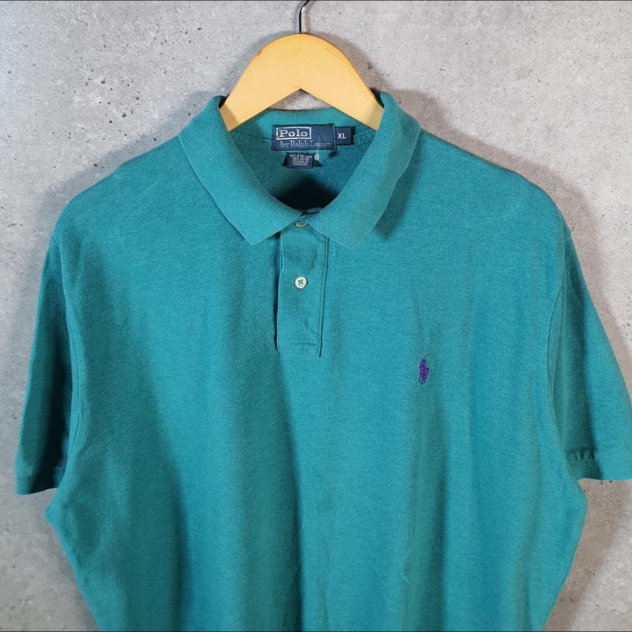 Vintage Ralph Lauren GolF USA Polo Shirt Men’s XL Blue Cotton Custom Fit C9582