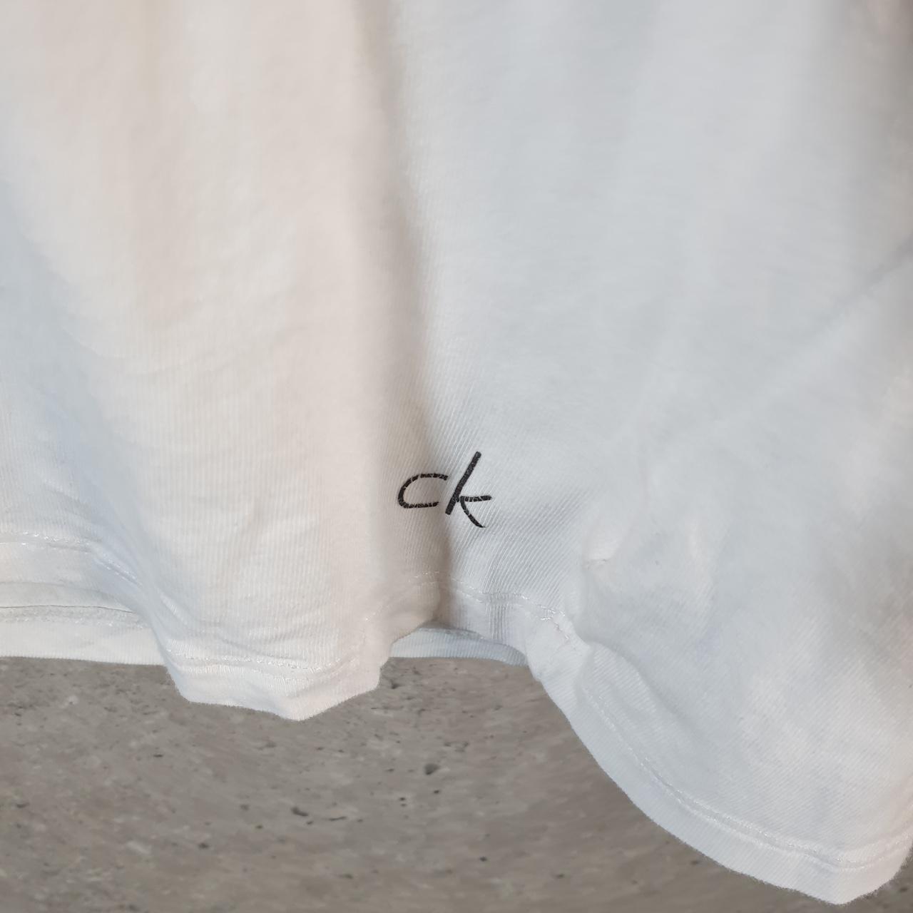 Vintage Calvin Klein Spellout Blank T Shirt Men’s Medium White Casual Sports