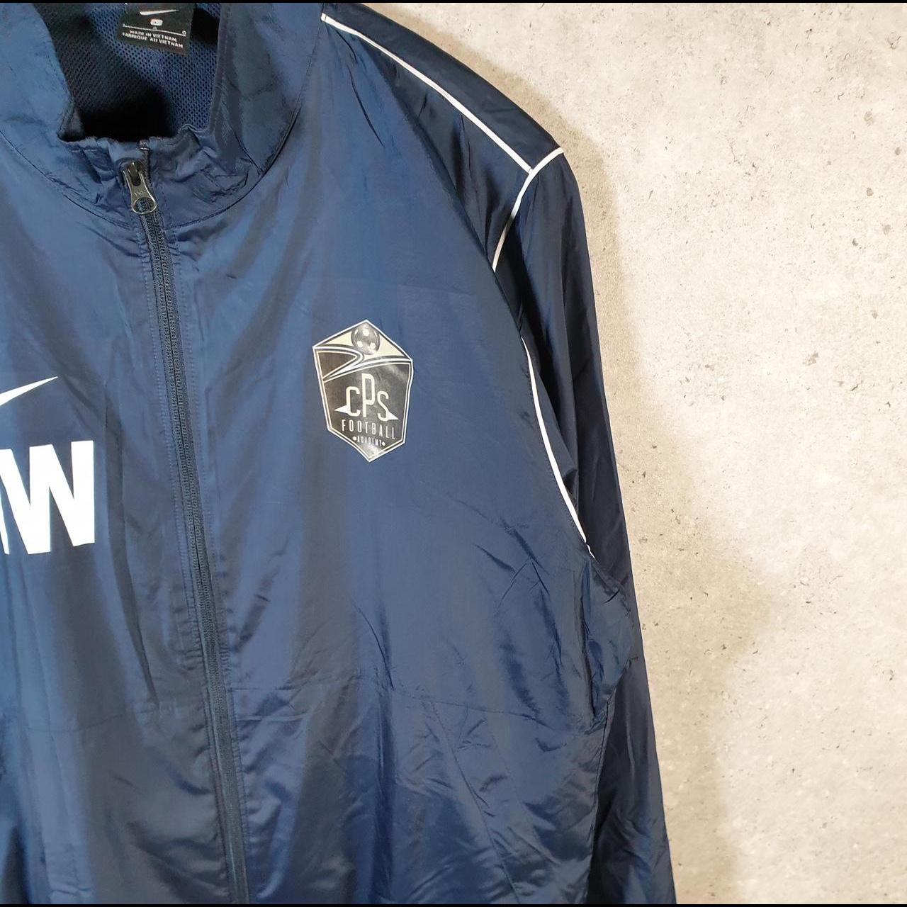 Vintage Nike Dri Fit Windbreaker Mens Large Blue USA Swoosh Soccer Full Zip