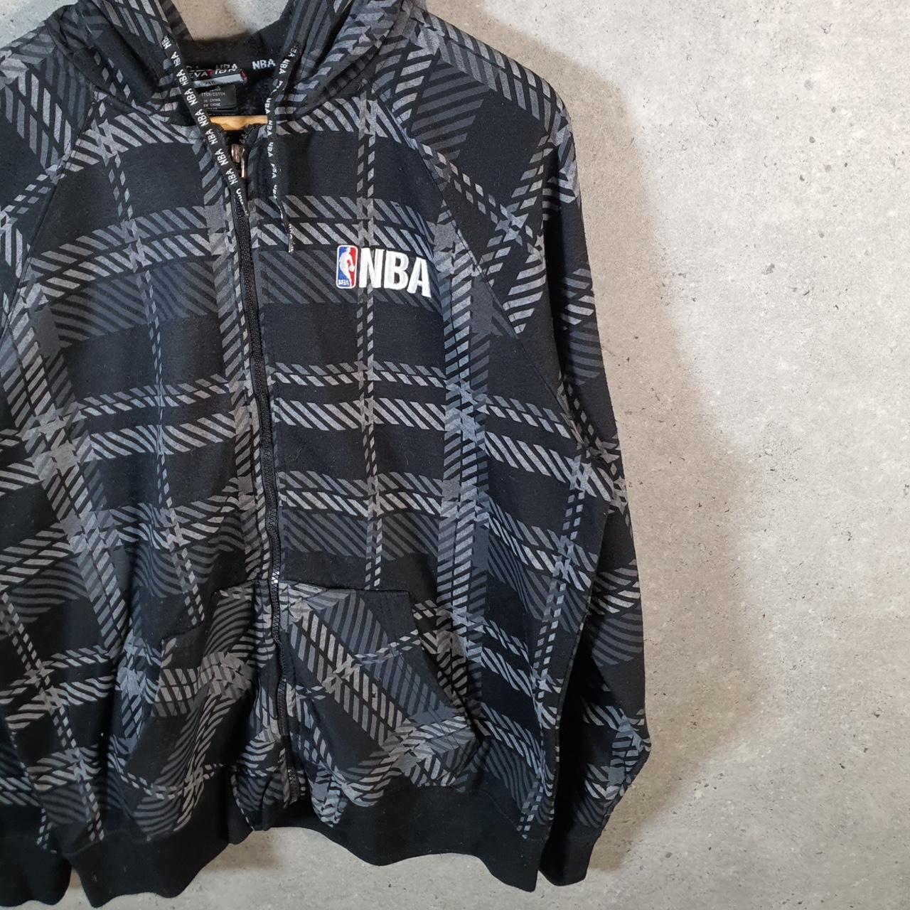 Vintage NBA Spellout Embroidered Hoodie Men’s XL Checkered Full Zip Pro Sport USA