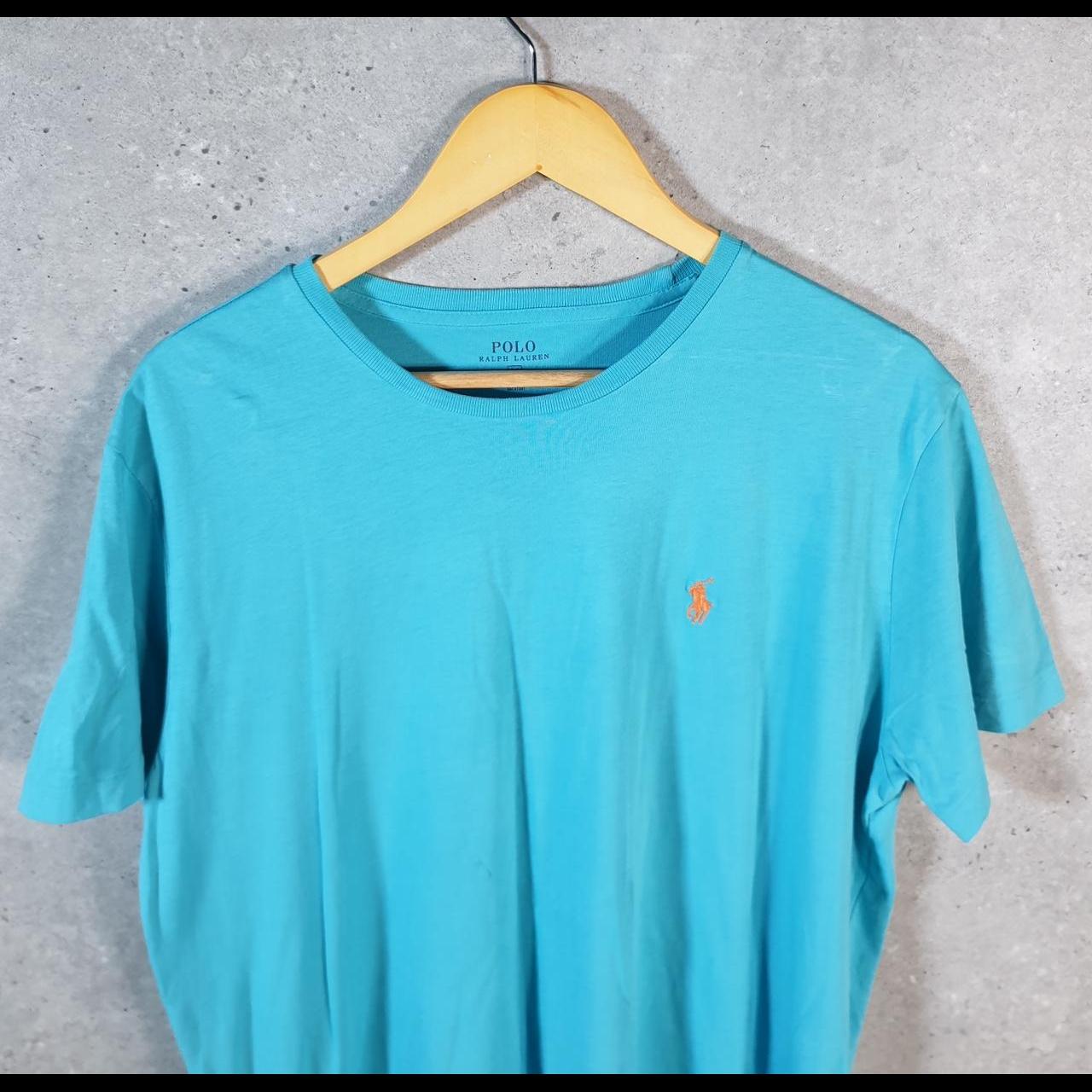 Vintage Ralph Lauren Polo T Shirt Men’s Medium Blue Embroidered Classic Fit Pony C8612