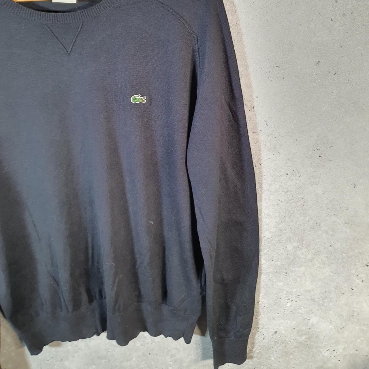 Vintage Lacoste Sweatshirt Men’s Medium Black Pullover Logo Y2K Jumper Logo Casual