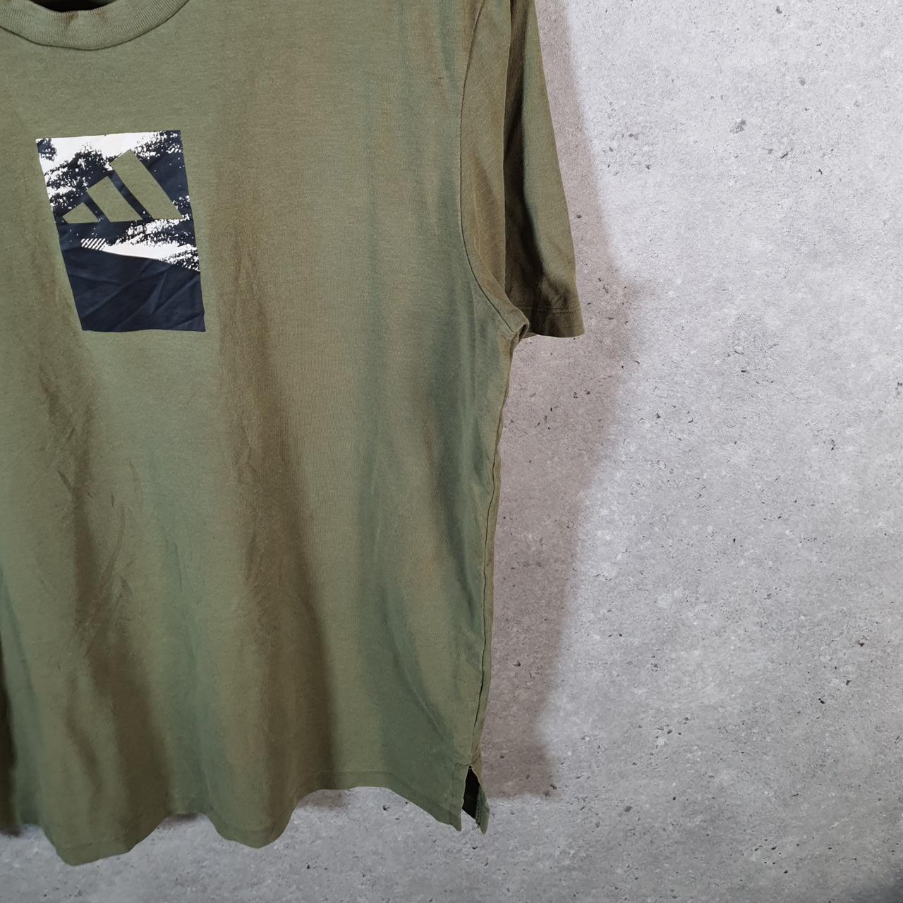 Vintage Adidas Spellout Graphic Retro T Shirt Men’s Large Green Three Stripes Logo