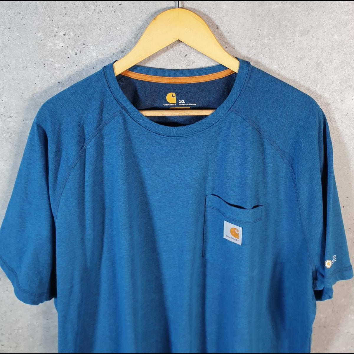 Vintage Carhartt Pocket T Shirt Men’s 2XL Blue Workwear Chore Utility Relaxed Fit C9335