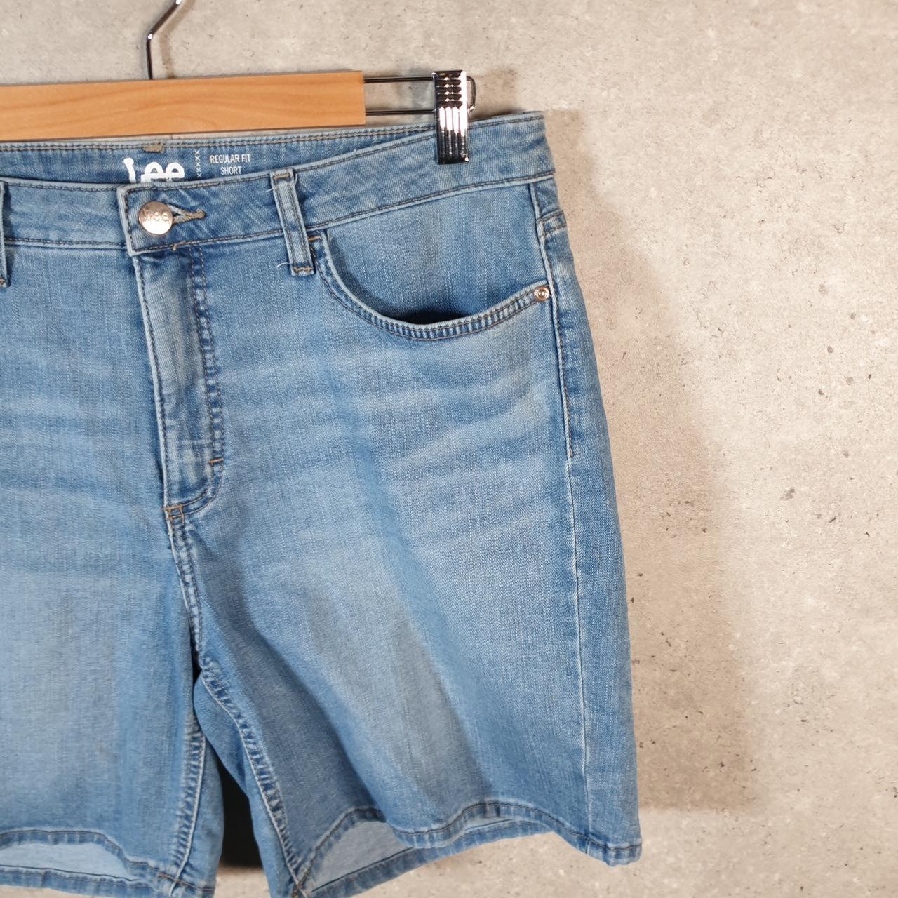 Vintage Lee Baggy Shorts Jorts Cargo Womens W34 Blue Relaxed Denim