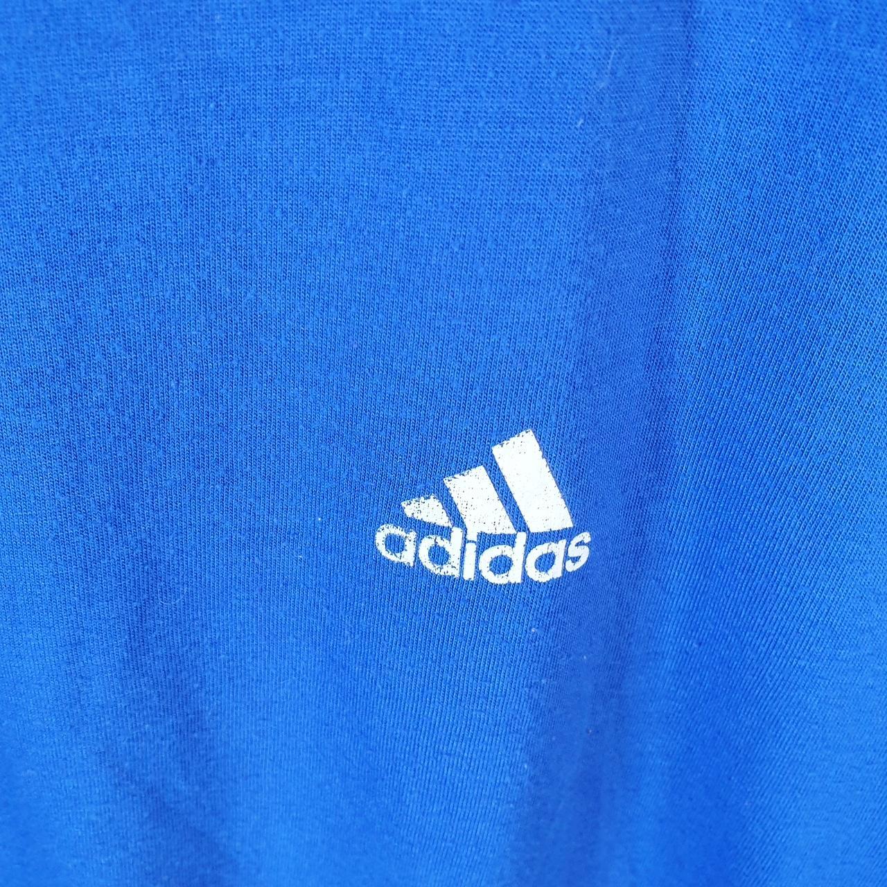 Vintage Adidas Spellout Climalite T Shirt Men’s XL Blue Three Stripes Athletic