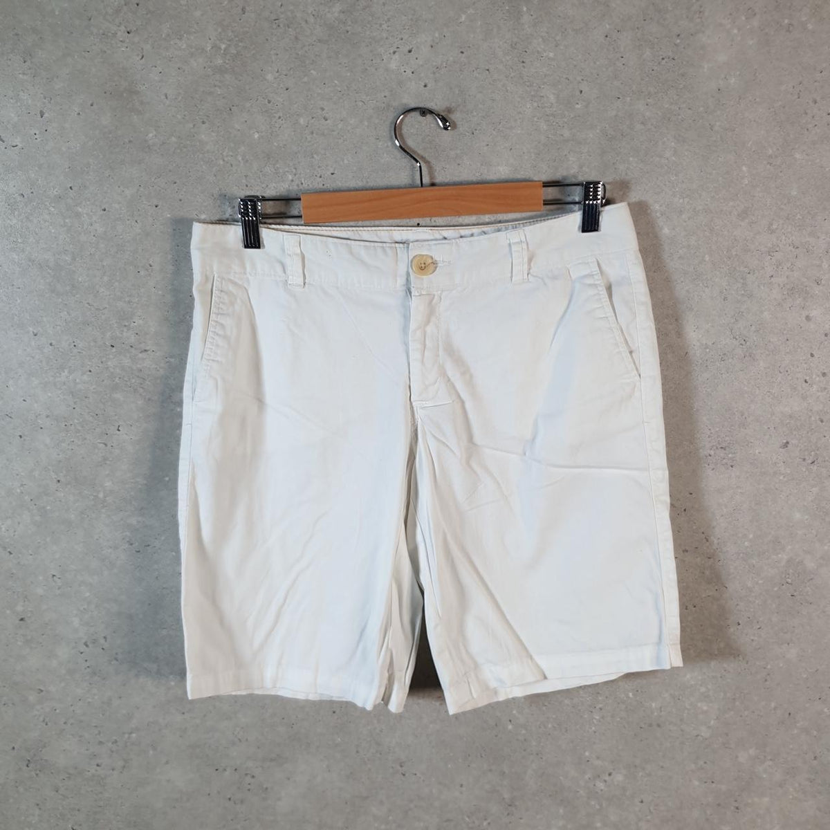 Vintage Dockers Chino Shorts Jorts Cargo Womens W32 White Baggy Cotton A4308