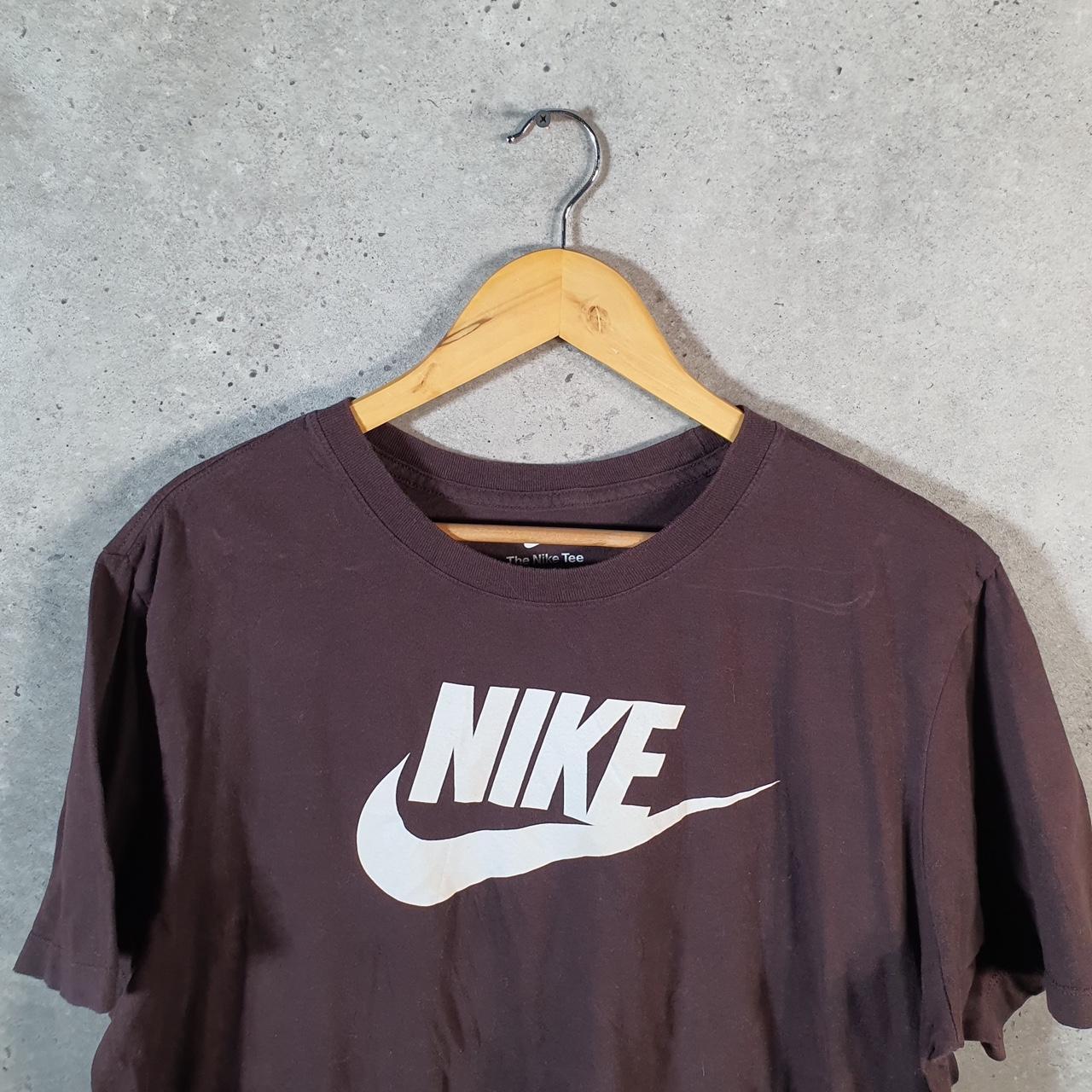 Vintage Nike Club T Shirt Men’s XL Burgundy Red Printed Single Swoosh Logo Athletic Big Fish Vintage