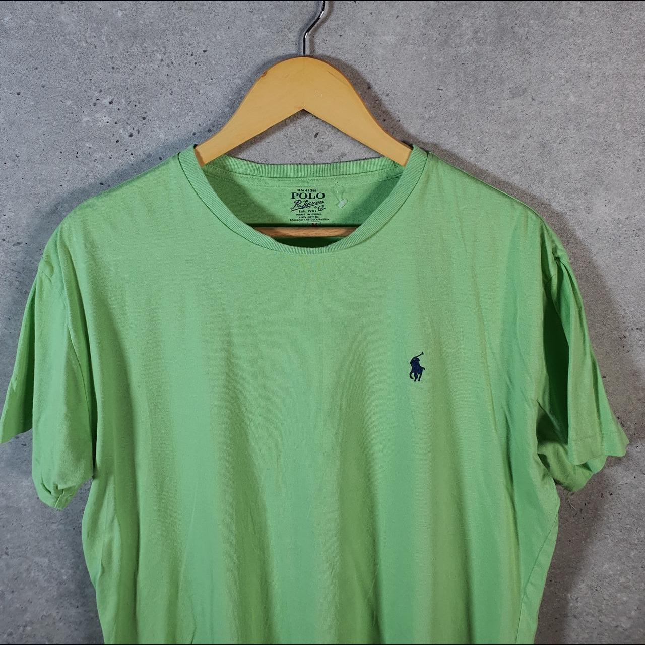 Vintage Ralph Lauren Polo T Shirt Men’s Medium Green Embroidered Pony Classic Fit C9090