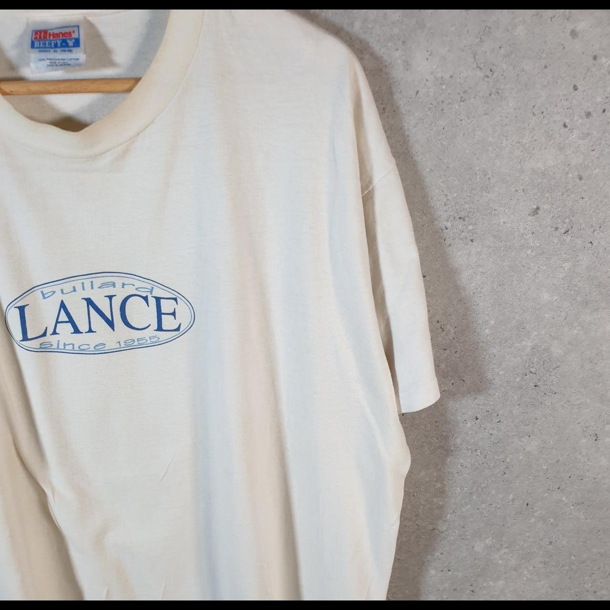 Vintage Hanes Bullard Lance 90s USA Single Stitch T Shirt Men’s XL White