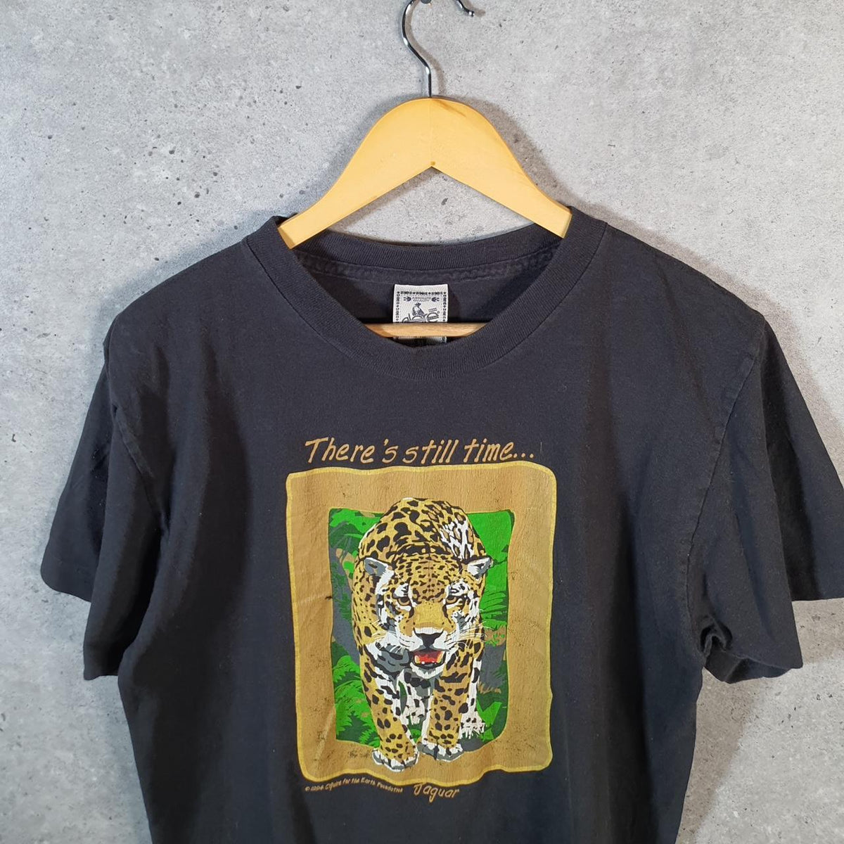 Vintage Alore Jaguar 1994 Animal USA Graphic Single Stitch T Shirt Men’s Medium Black C9016