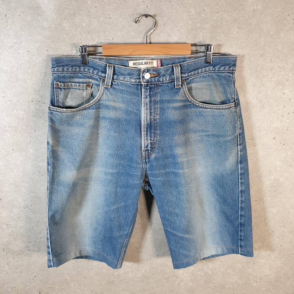 Vintage Levi’s 505 Baggy Shorts Jorts Cargo Mens W38 Blue Relaxed Denim