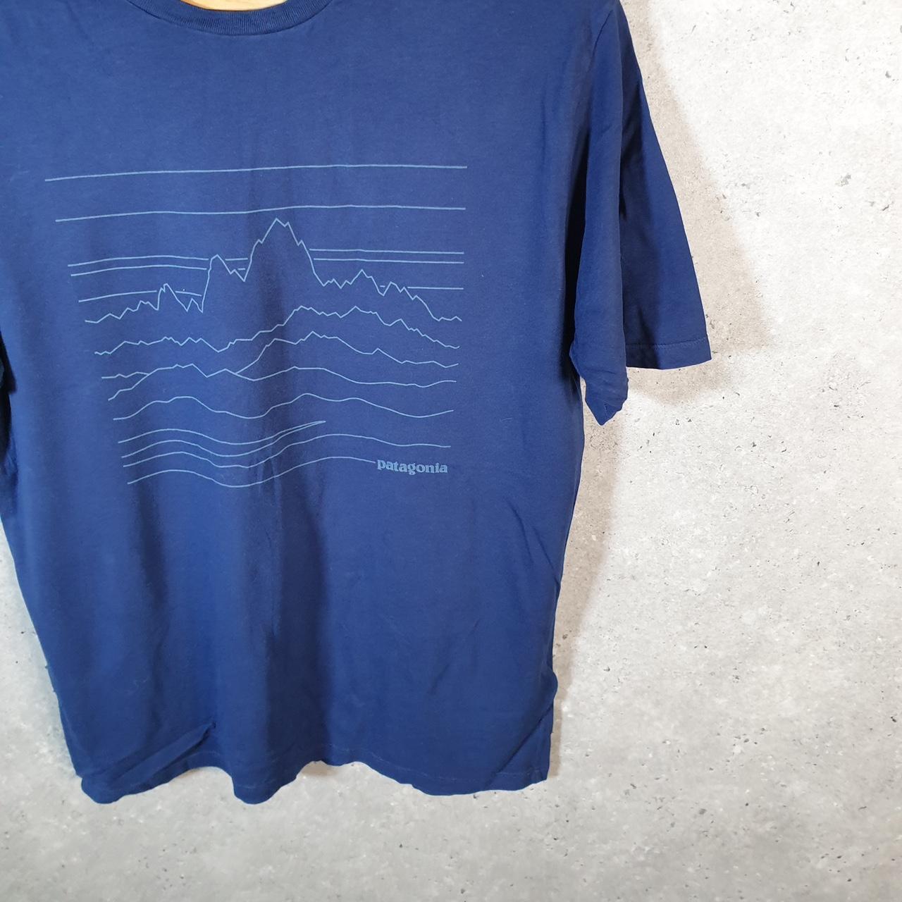 Vintage Patagonia Organic Cotton T Shirt Men’s Small Navy Blue Regular Fit Spellout Logo