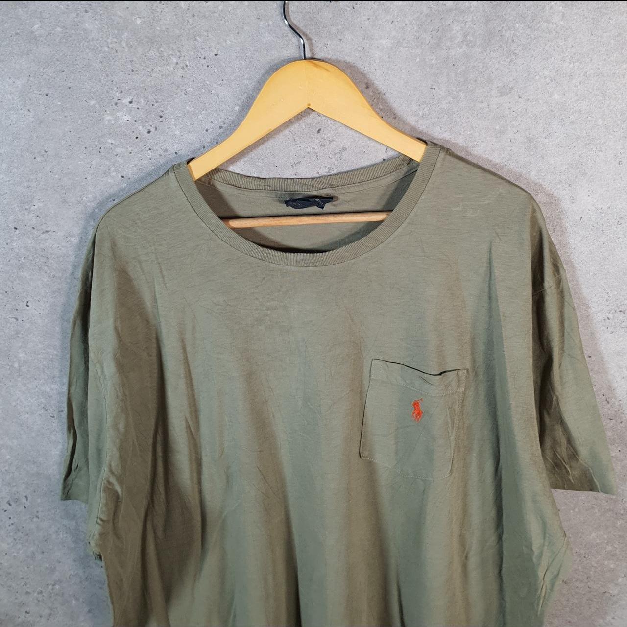 Vintage Ralph Lauren Polo Sport T Shirt Men’s XL Khaki Green Custom Fit Embroidered Pony C8635