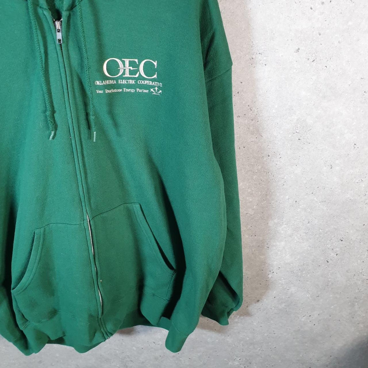 Vintage Lee Heavyweight Hoodie Men’s 2XL Green USA Oklahoma Electric