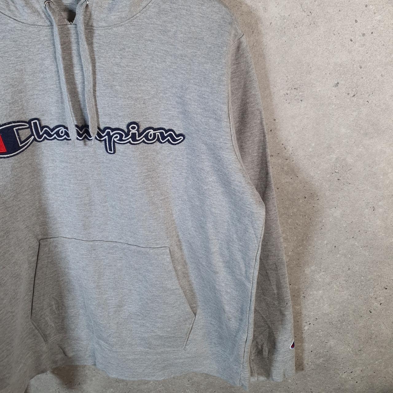 Vintage Champion Hoodie Men’s Large Grey Pro Sport Spellout Pullover