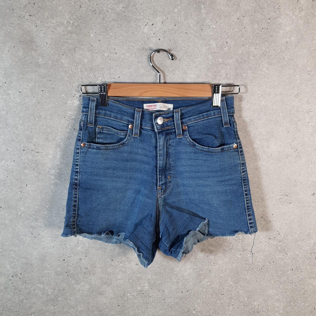 Vintage Levi’s Baggy Shorts Jorts Cargo Womens W27 Blue Relaxed Denim A4550