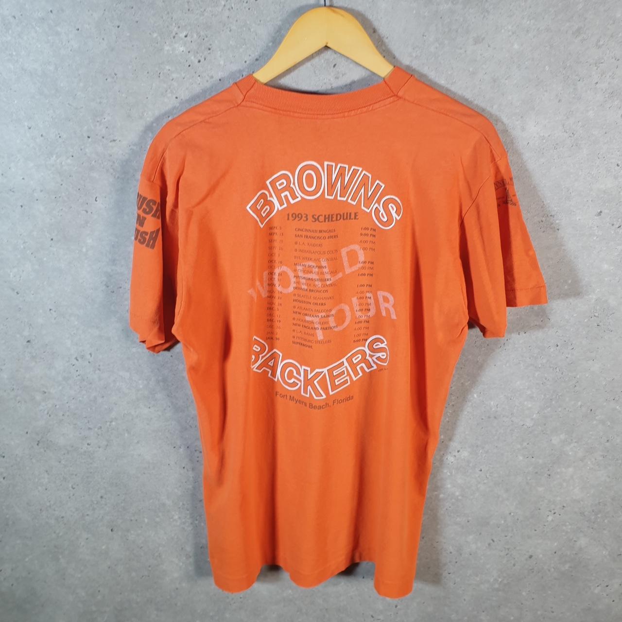 Vintage Fruit of the Loom Floridas Dawg Pound 1993 Browns USA Single Stitch T Shirt Men’s Large Orange