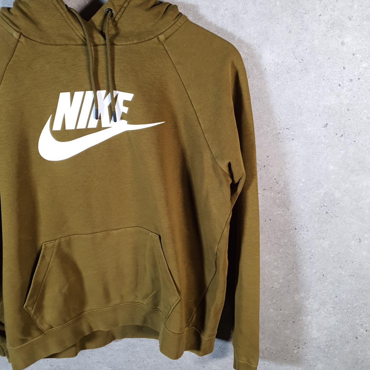 Vintage Nike Club Hoodie Womens Medium Green Swoosh Y2K Pullover Logo