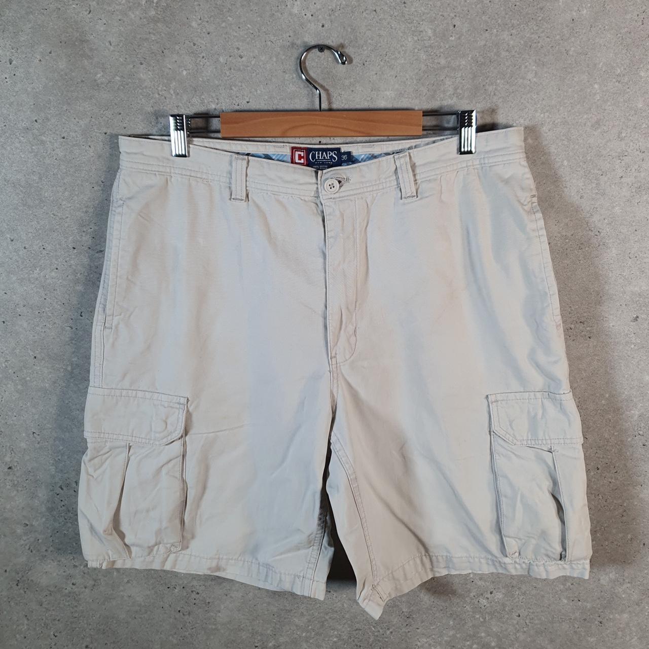 Vintage Chaps Ralph Lauren Polo Shorts Jorts Cargo Men’s W36 Beige Baggy Cotton A4235