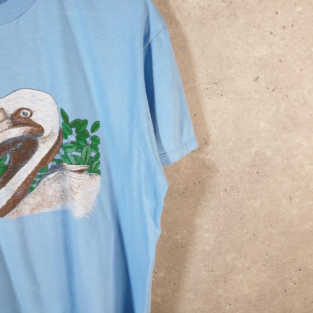Vintage Bird Flamingo Swan Graphic 90s USA Single Stitch T Shirt Men’s Medium Blue