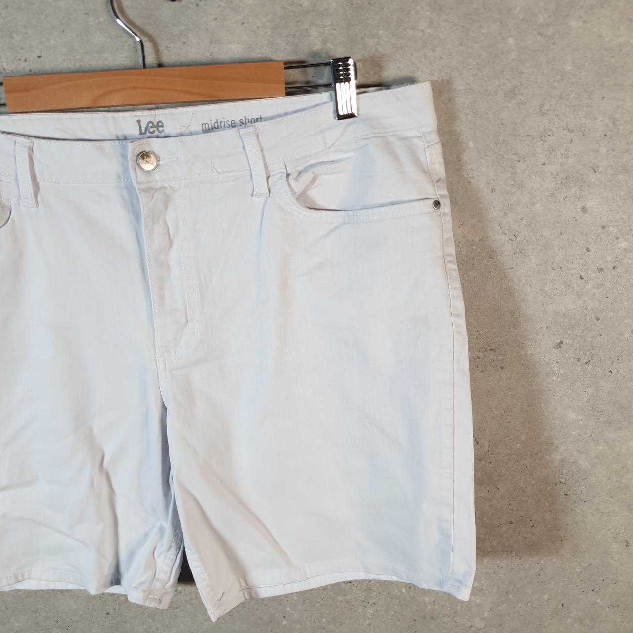 Vintage Lee Baggy Shorts Jorts Cargo Womens W36 White Relaxed Cargo