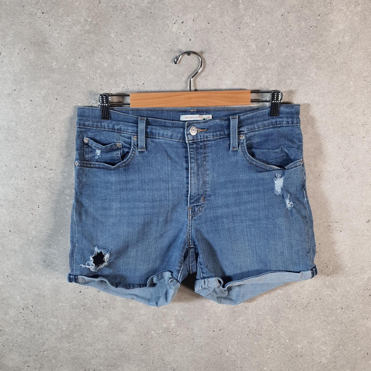 Vintage Levi’s Baggy Shorts Jorts Cargo Womens W32 Blue Relaxed Denim A4545