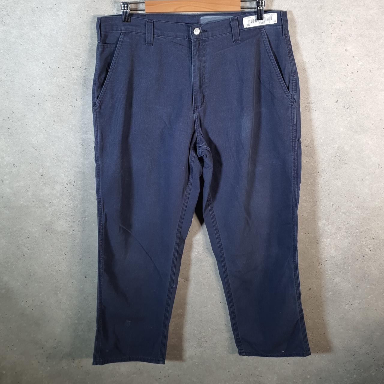 Vintage Carhartt Carpenter Trousers Mens W36 L30 Navy Blue Dungaree Fit Workwear USA