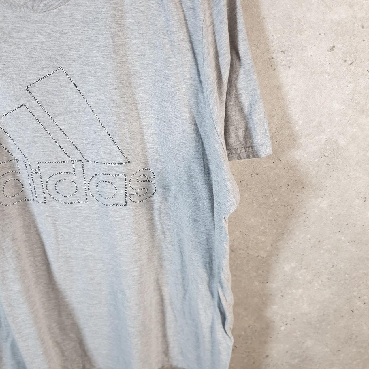 Vintage Adidas Amplifier T Shirt Men’s 2XL Grey Three Stripes Logo Athletic