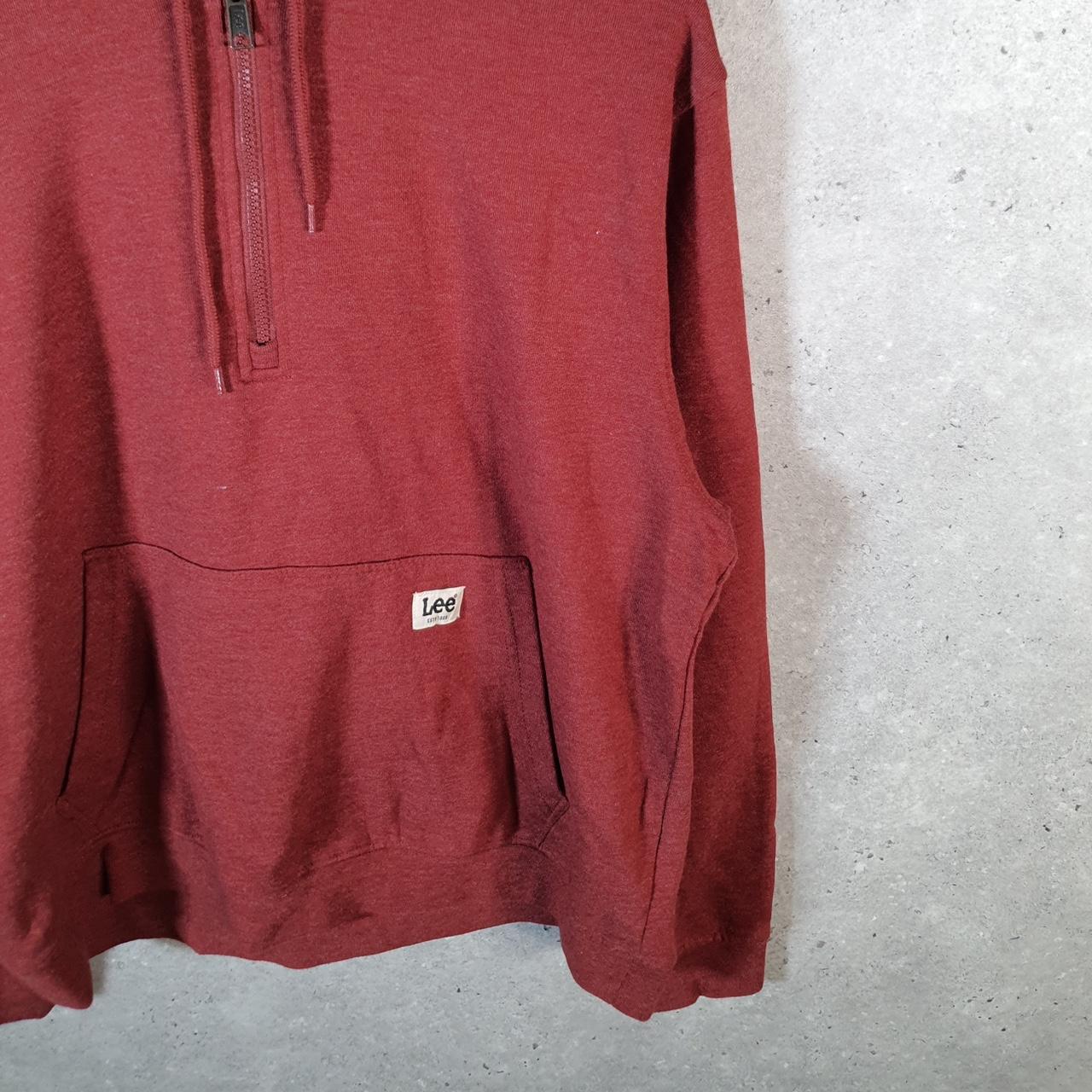 Vintage Lee Hoodie Men’s Large Burgundy Pullover