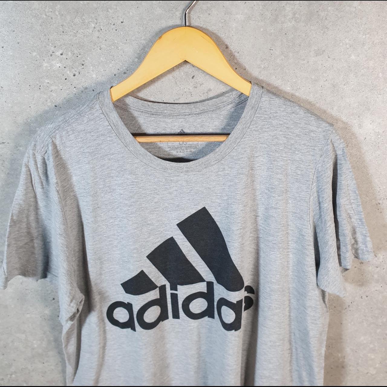 Vintage Adidas Amplifier T Shirt Shirt Men’s Large Grey Three Stripes Logo Athletic C9915