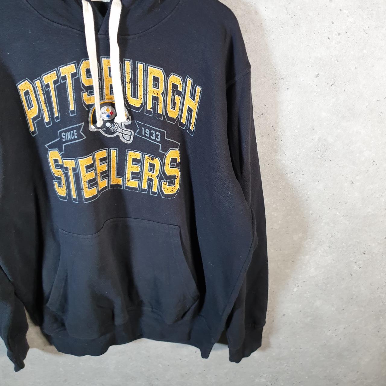 Vintage NFL Pittsburgh Steelers Hoodie Mens XL Black Pullover USA Pro Sport