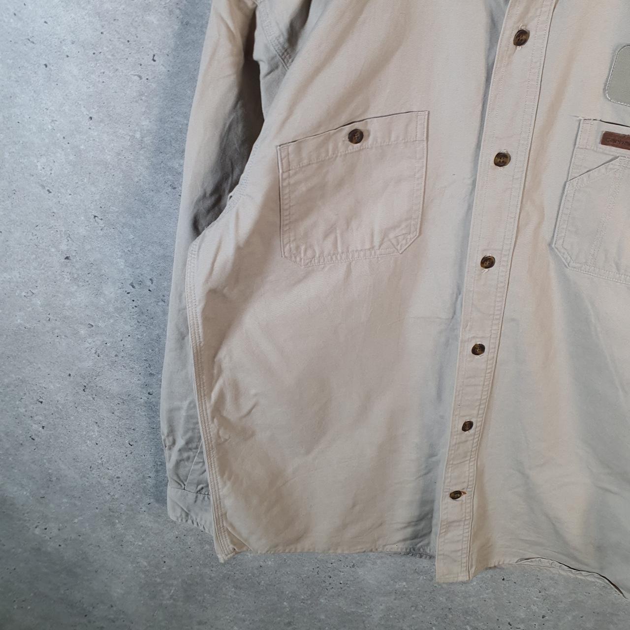 Vintage Carhartt Shirt Button Down Mens Medium Brown Long Sleeve Original Fit