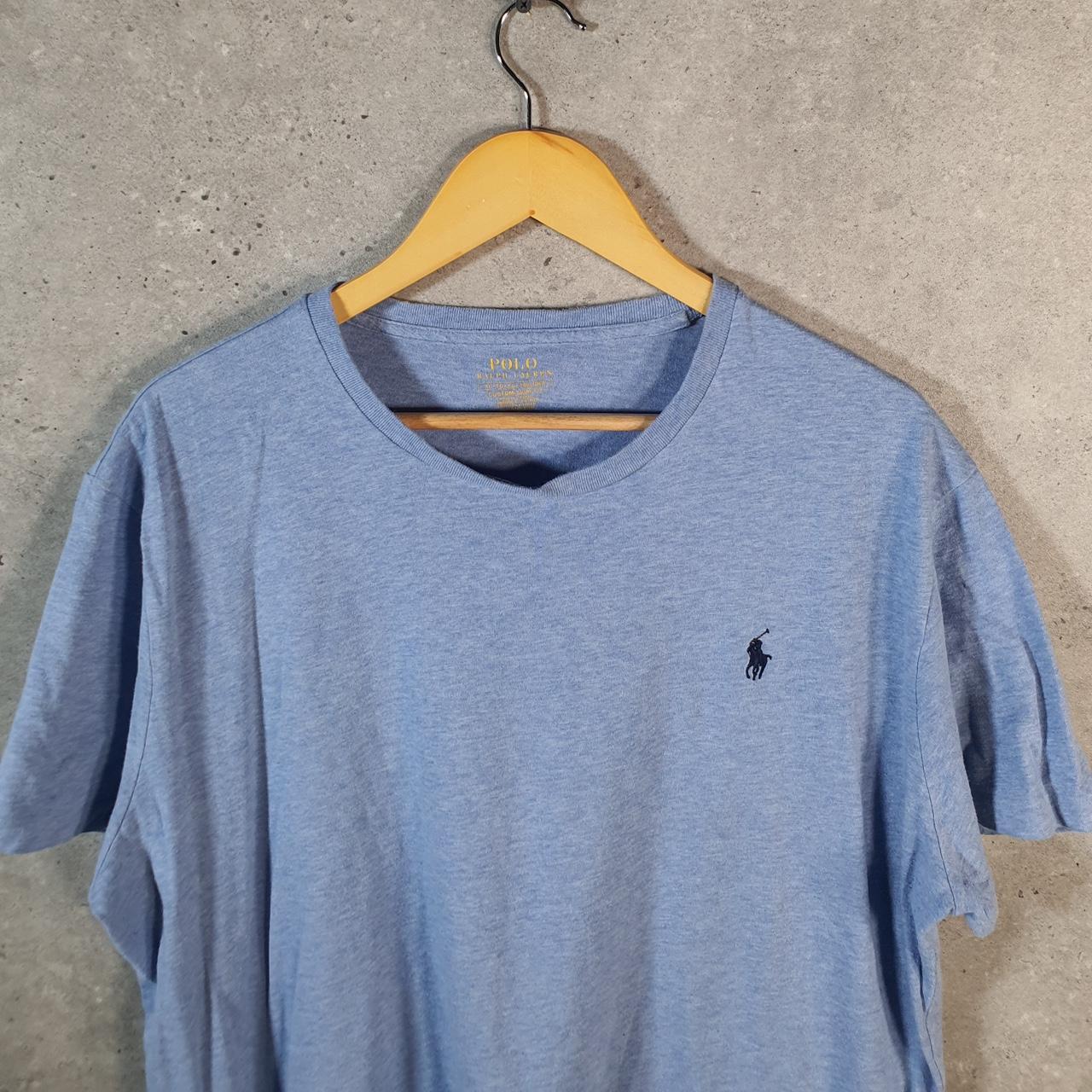 Vintage Ralph Lauren Polo Sport T Shirt Men’s XL Blue Custom Slim Fit Embroidered Pony C8639