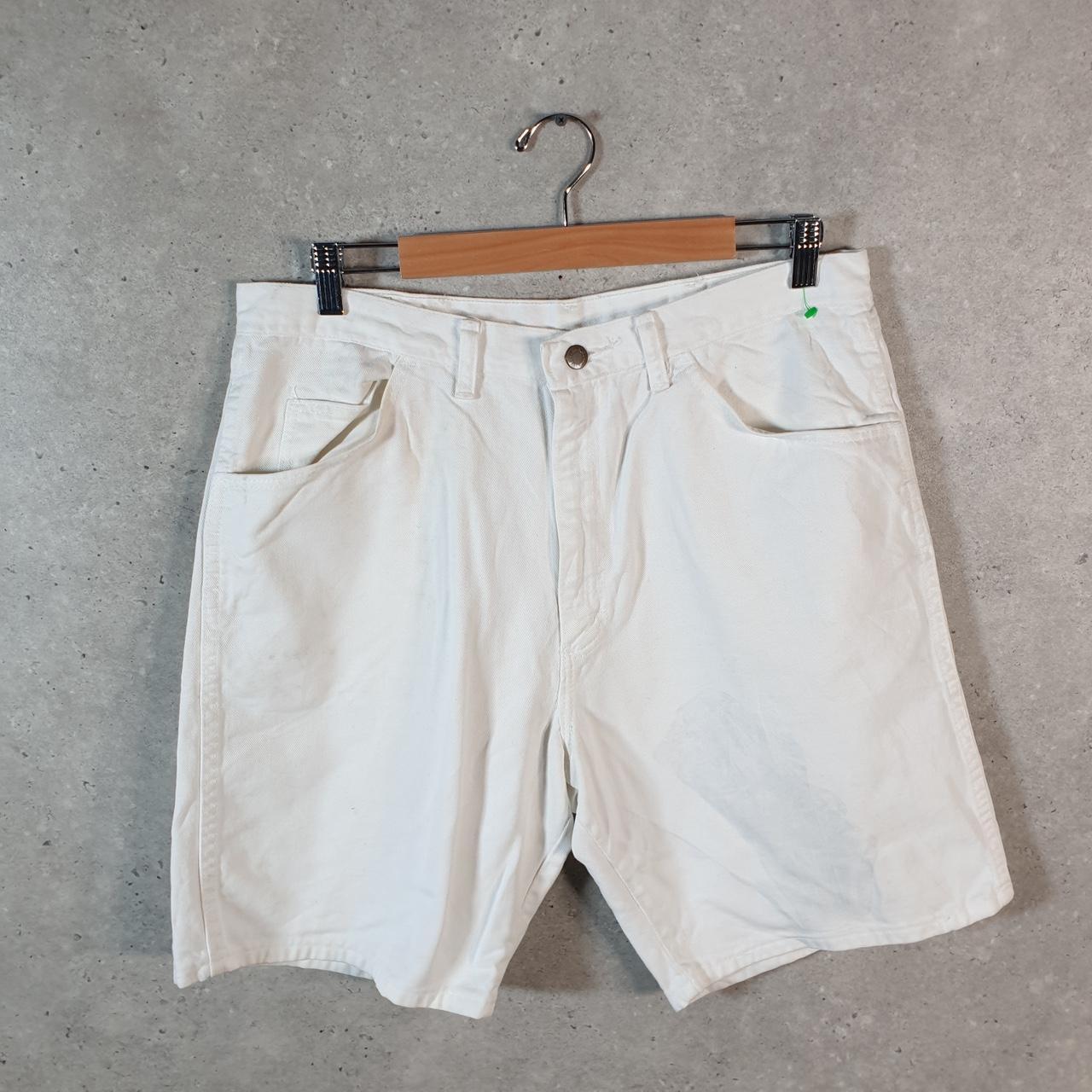 Vintage Wrangler Denim Shorts Jorts Cargo Men’s W36 White Baggy Cotton