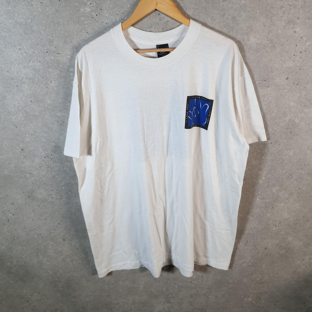 Vintage Platinum Plus I Love You 90s USA Single Stitch T Shirt Men’s 3XL White