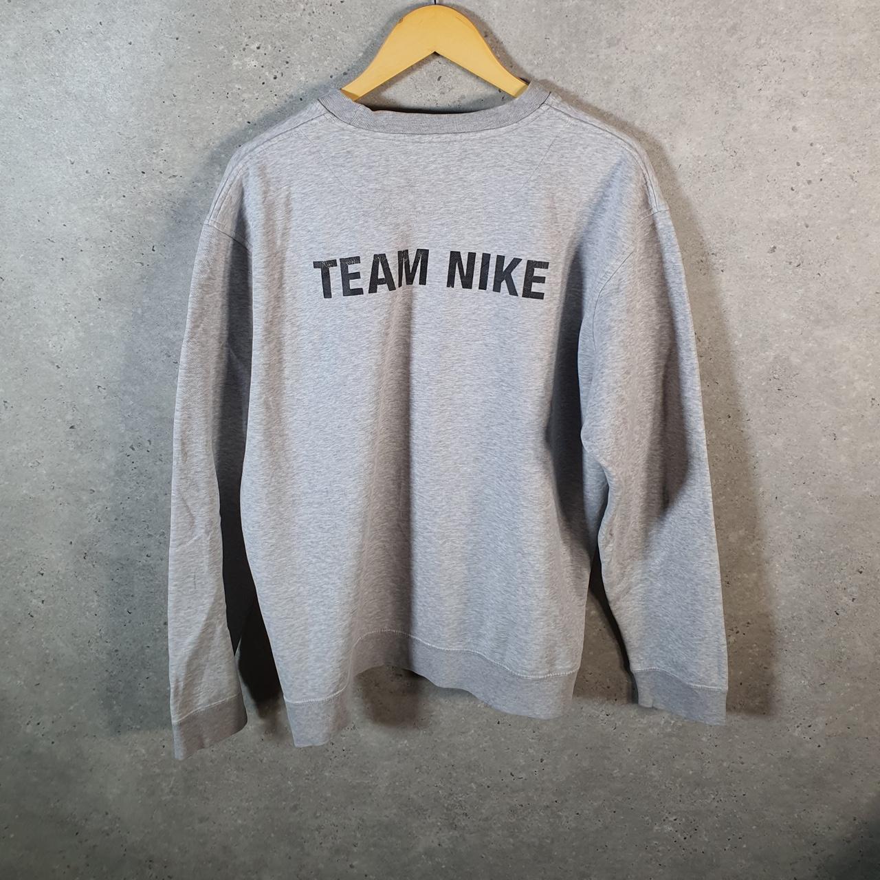 Vintage Nike 90s Embroidered Sweatshirt Men’s Large Grey Swoosh Y2K Pullover Logo