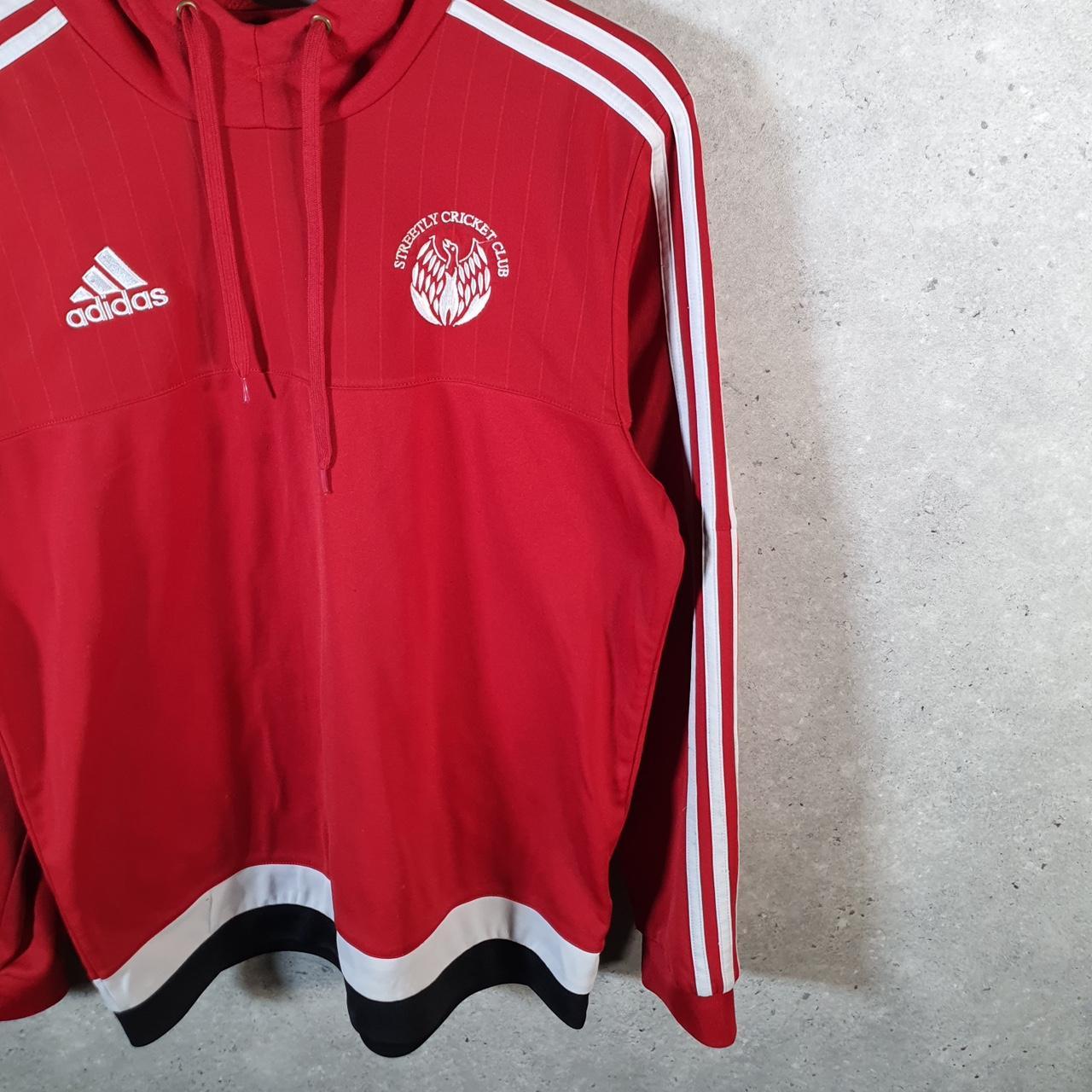 Vintage Adidas Cricket Hoodie Men’s Medium Red Pullover Baggy