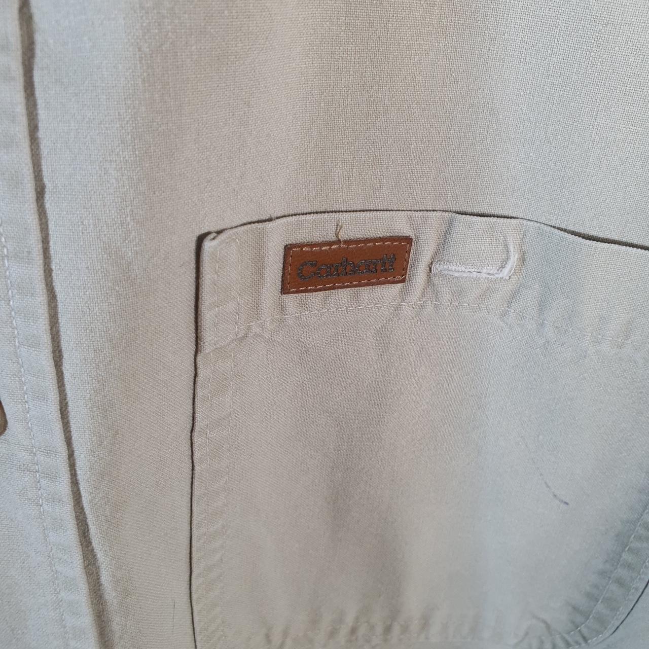 Vintage Carhartt Rugged Outdoor Wear Shirt Button Down Mens 3XL Brown Long Sleeve