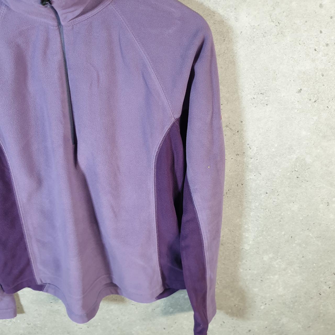Vintage Berghaus Teddy Fleece Sweatshirt Womens UK12 Purple Full Zip Logo