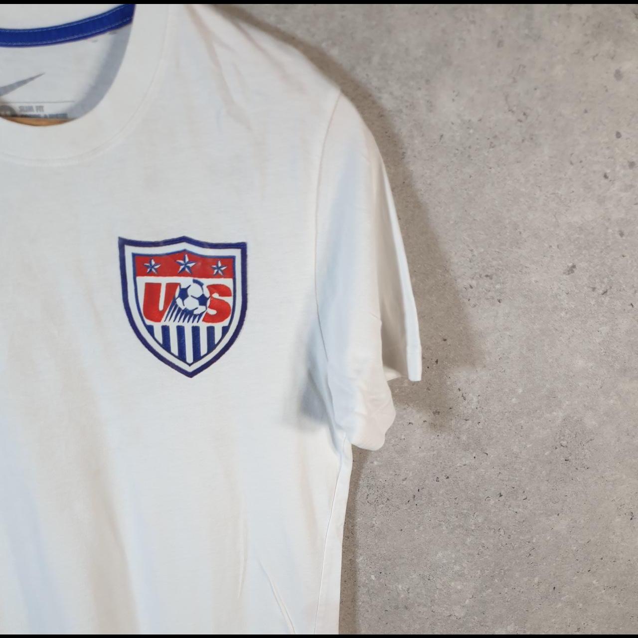 Vintage Nike USA Soccer Spellout T Shirt Men’s Medium White Swoosh Logo