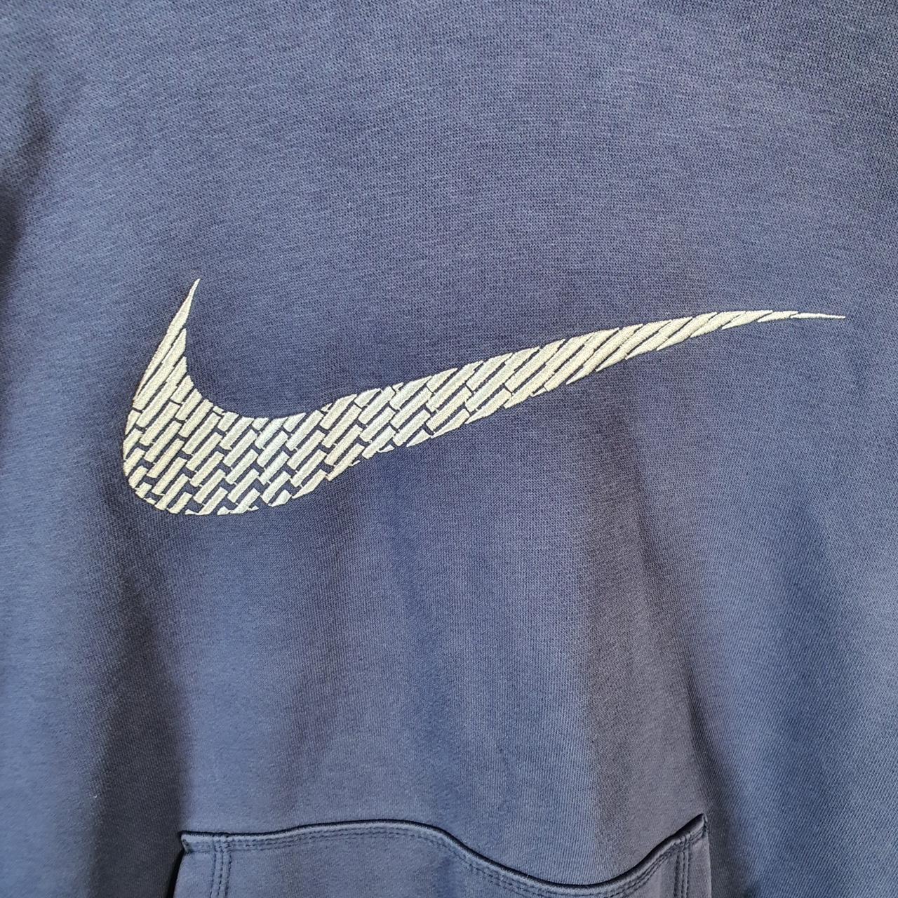 Vintage Nike Club Hoodie Men’s Medium Navy Blue Swoosh Y2K Pullover Logo