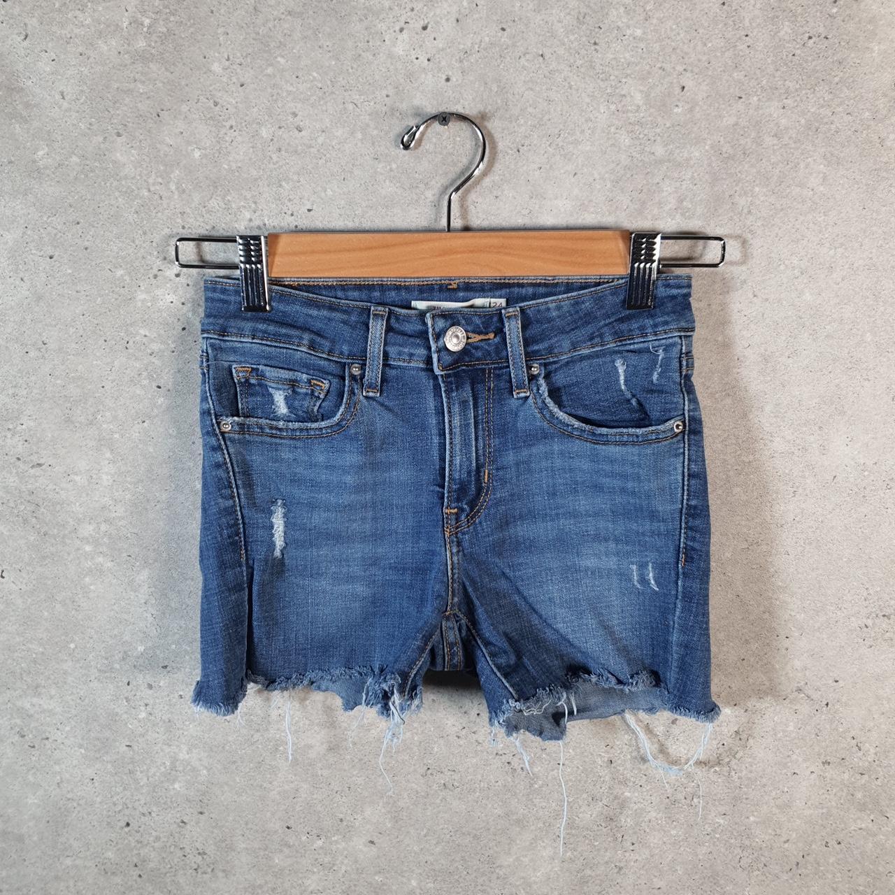 Vintage Levi’s Cut Short Baggy Shorts Jorts Cargo Womens W24 Blue Relaxed Denim A4570