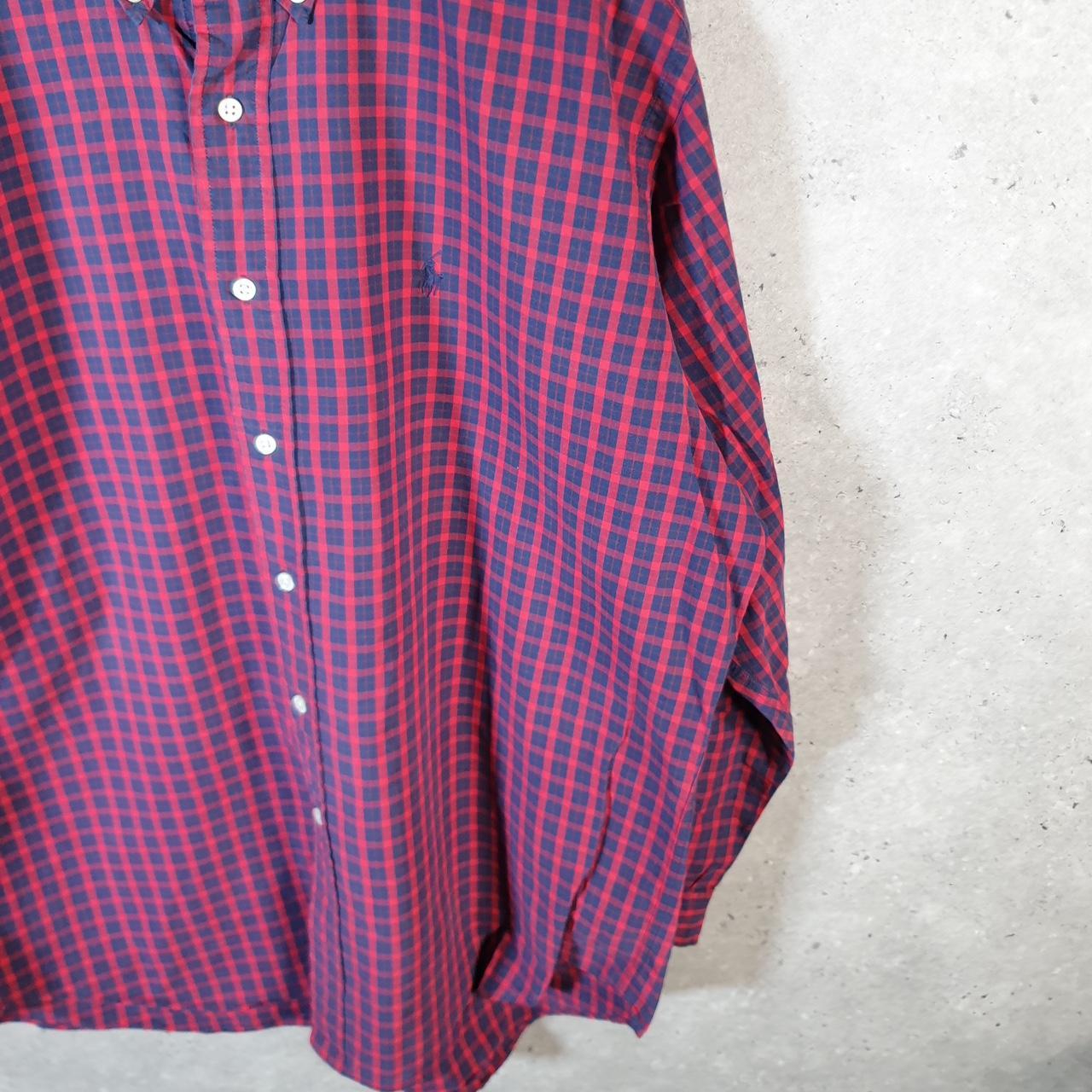 Vintage Ralph Lauren Button Down Shirt Men’s Large Checkered Blake Pony Cotton