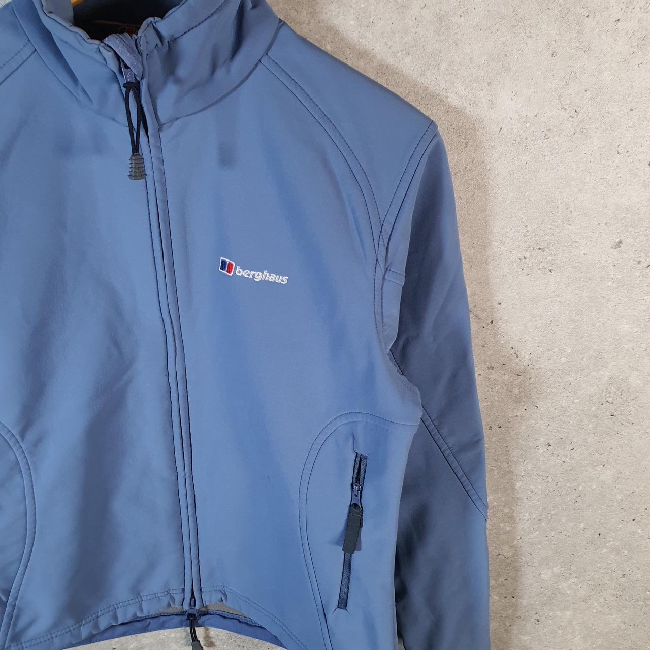 Vintage Berghaus Windbreaker Rain Track Jacket Womens UK10 Blue Lightweight Logo