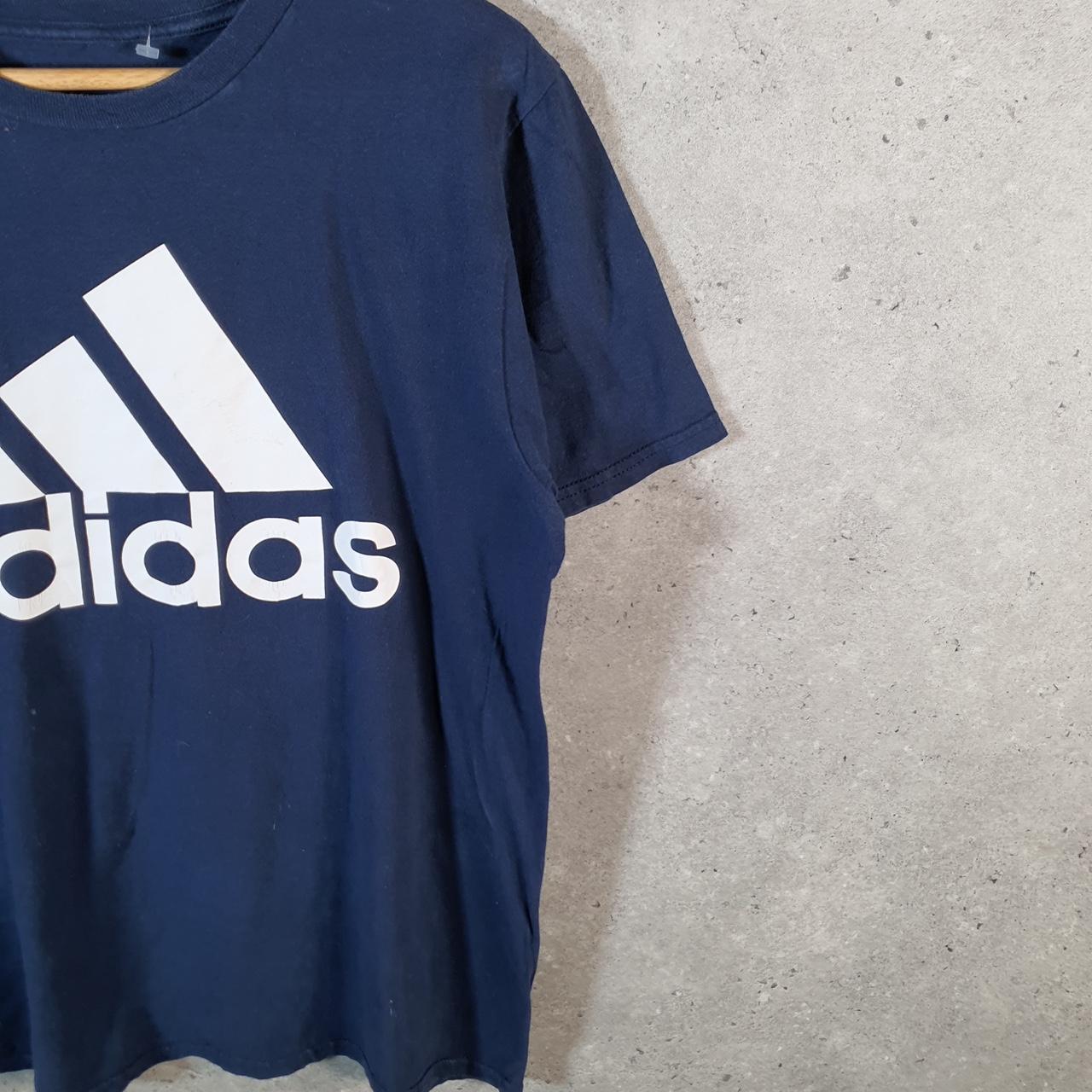 Vintage Adidas Go To Tee T Shirt Men’s Medium Navy Blue Three Stripes Logo Athletic